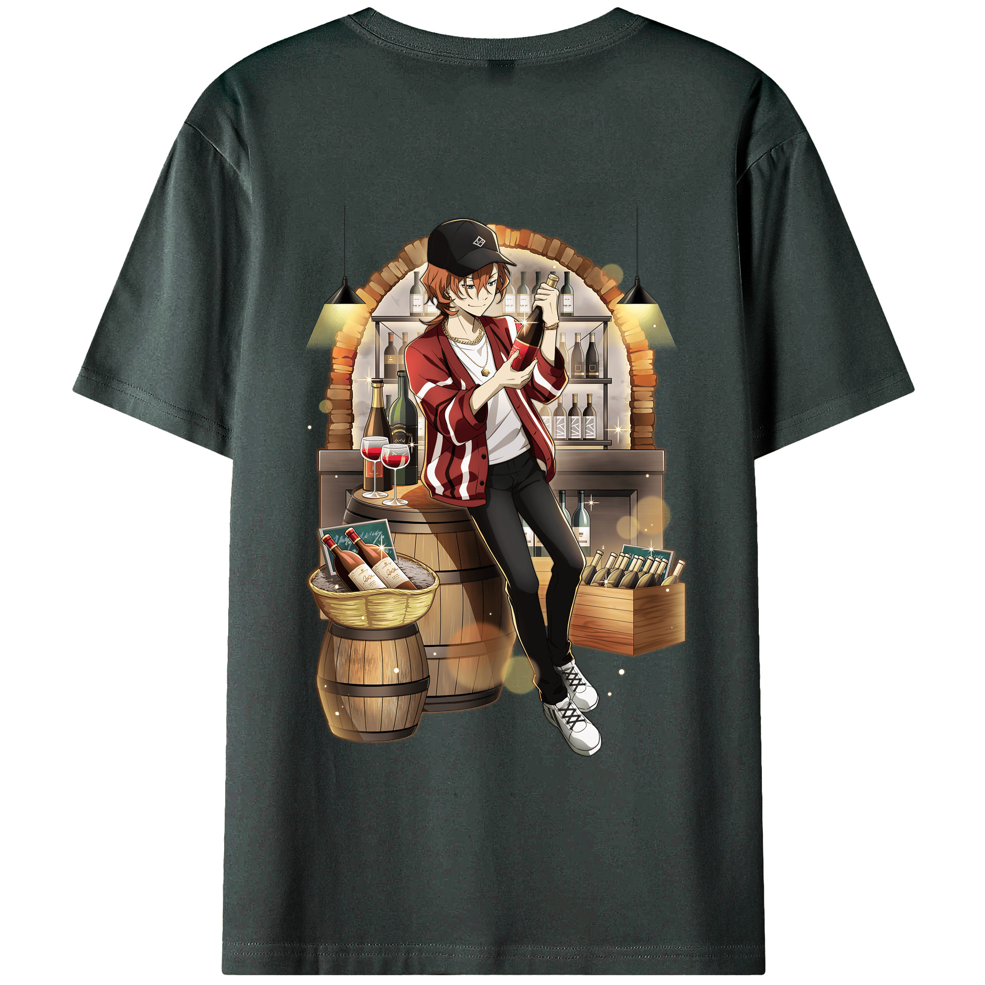 （画像用） 文豪ストレイドッグス Bungo Stray Dogs 綿100％ メンズ半袖Tシャツ（バックプリント） 通気性